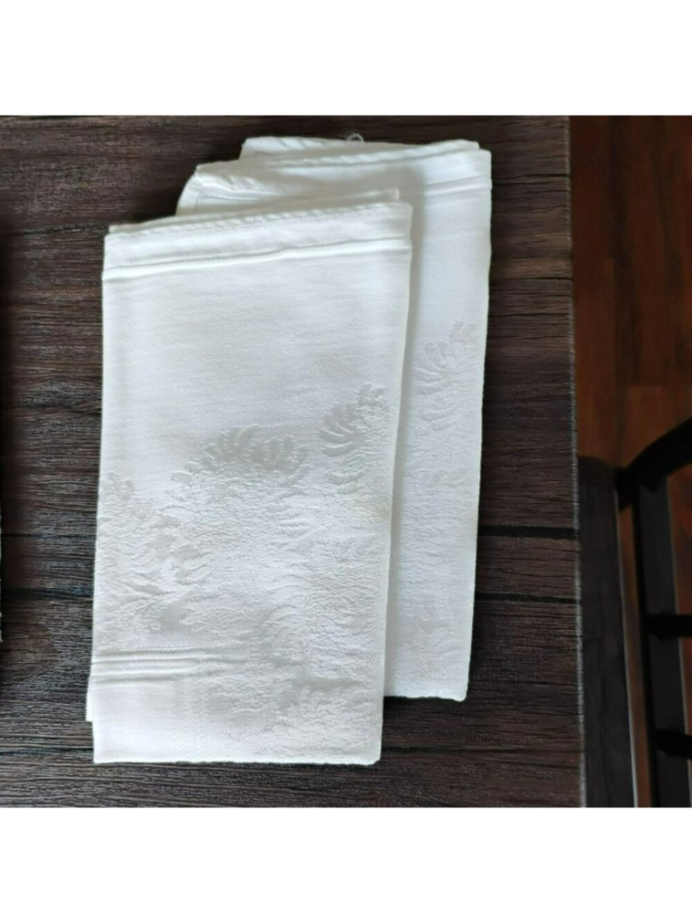 Vintage Kemp & Beatley White Damask Napkins Set Of 2 Cotton blend Czech Republic - Picture 3 of 6